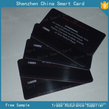 Cr80 Standard Size Printed Serial Numbers 128 39 Barcode Magnetic Strip White Signature Strip Pvc Card